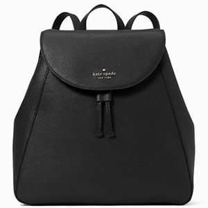 Leila Large Flap Backpack - Black